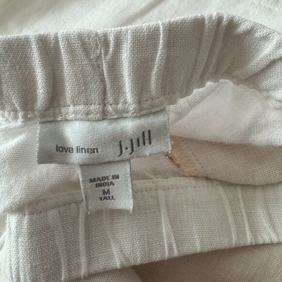 j.jill Love Linen White Pull-On Pants, Size M Tall - Picture 5 of 7